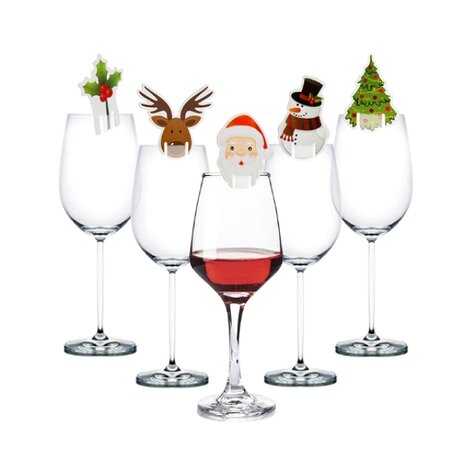 Wine glass decoration assortment 5 types (50 pieces)