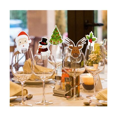 Wine glass decoration assortment 5 types (50 pieces)