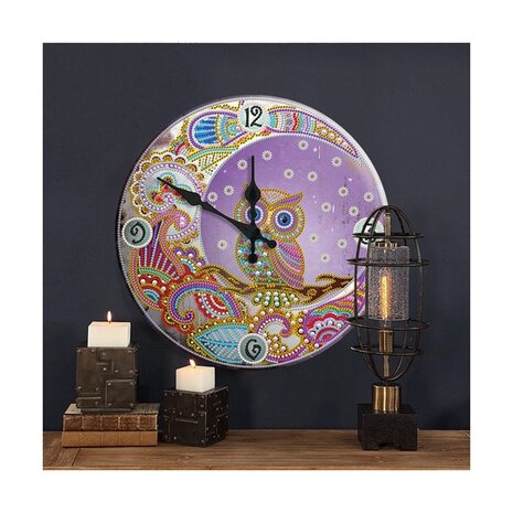 Diamond Painting Clock Aluminum Owl