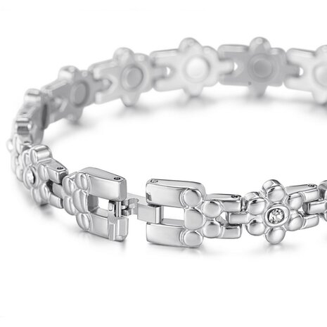 Magnetic Steel (ladies) bracelet Julia Silver colored