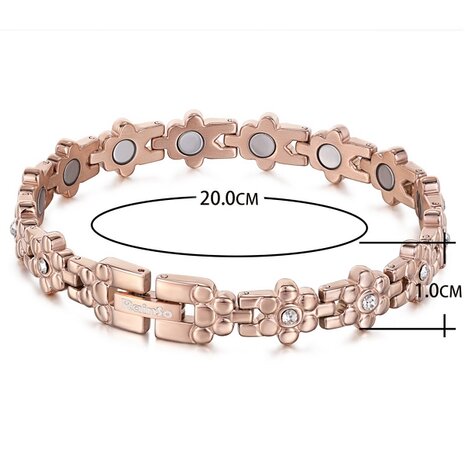 Magnetic Steel (ladies) bracelet Julia Rosegold-coloured