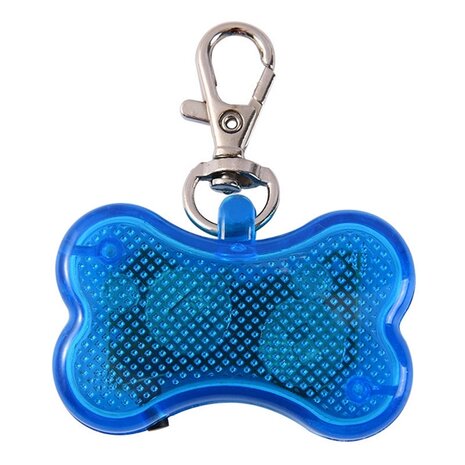 Led illuminated bone with clip for dog collar (Blue)