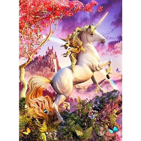 Diamond Painting Unicorn 01 (size and shape of stones of your choice)