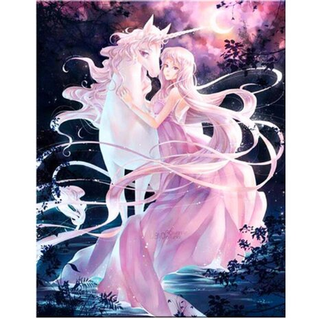 Diamond Painting Unicorn 03 (size and shape of stones of your choice)