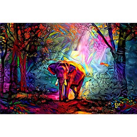 Diamond Painting Elephant Graffiti (size and shape of stones of your choice)