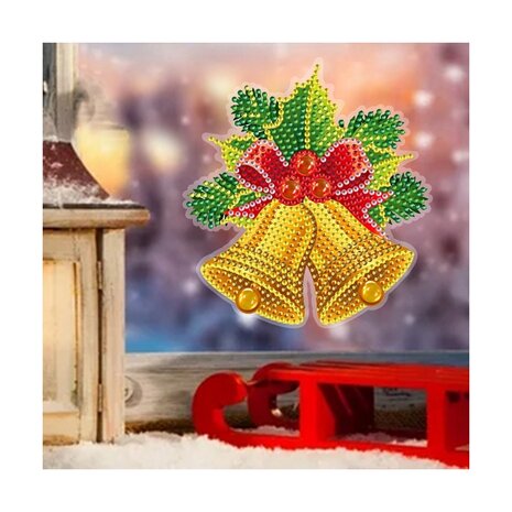 Diamond Painting Christmas sticker large Christmas bells 01 (14cm)