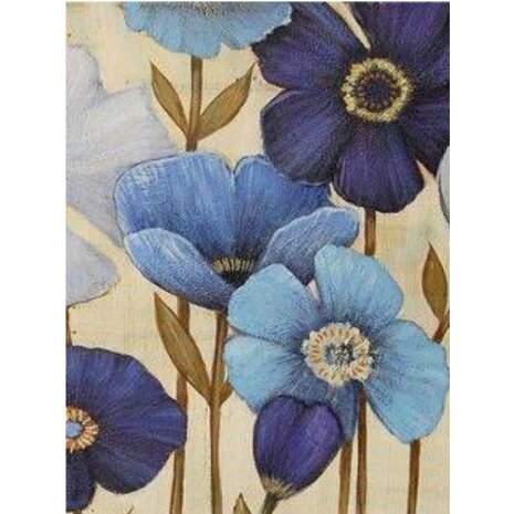 Diamond Painting Blauwe Bloemen 02