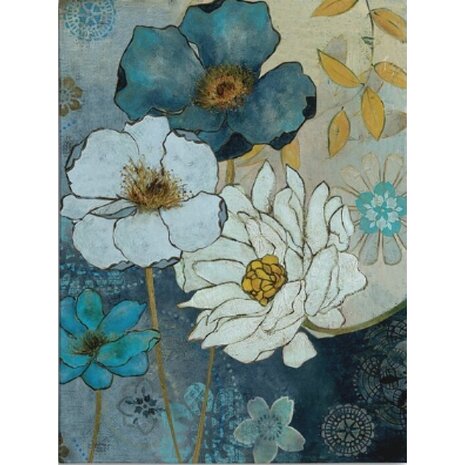 Diamond Painting Blauwe Bloemen 03