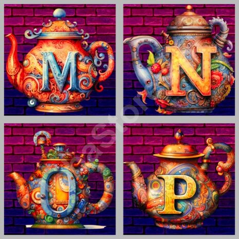 Diamond Painting Alphabet Teapot