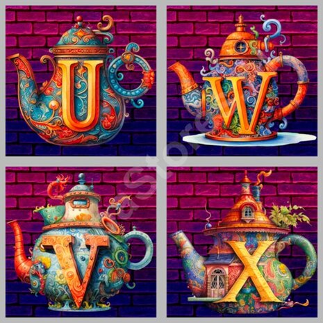 Diamond Painting Alphabet Teapot