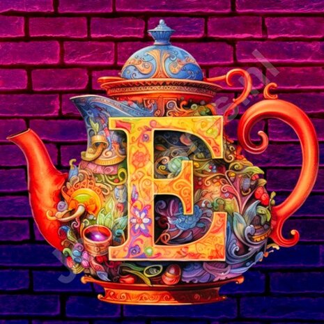 Diamond Painting Alphabet Teapot