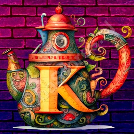 Diamond Painting Alphabet Teapot