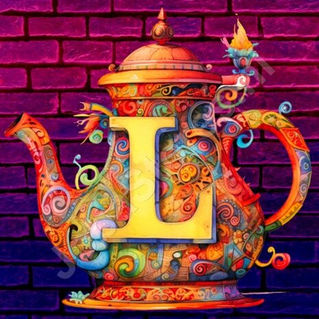 Diamond Painting Alphabet Teapot