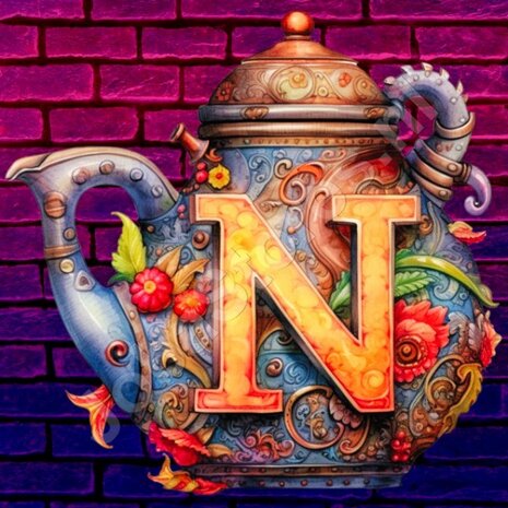 Diamond Painting Alphabet Teapot