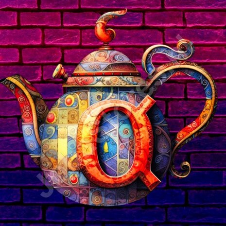 Diamond Painting Alphabet Teapot