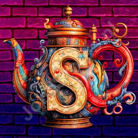 Diamond Painting Alphabet Teapot