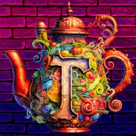 Diamond Painting Alphabet Teapot