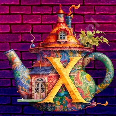 Diamond Painting Alphabet Teapot