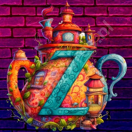 Diamond Painting Alphabet Teapot