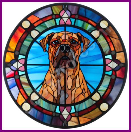 Diamond Painting Glas in lood Hond - Boxer