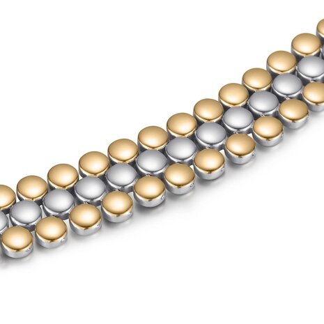 Magnetic steel women's / men's bracelet Lacy (gold + silver colored)