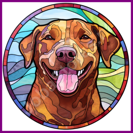 Diamond Painting Glas in lood Hond - Chesapeake Bay Retriever