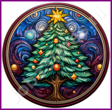 Diamond Painting Stained Glass Christmas Tree