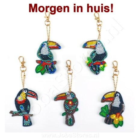 Diamond Painting Toucan Keychain Set (5 pieces)