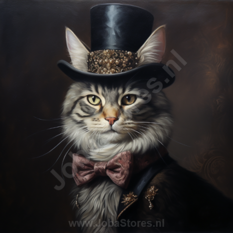 Diamond Painting Aristocratische Kat met hoed