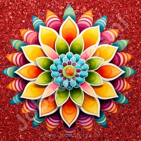 Diamond Painting Mandala Rood