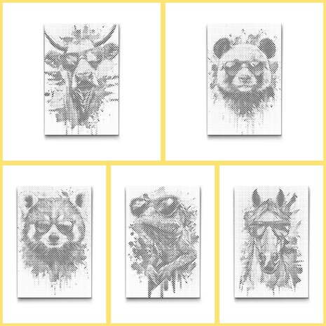 HappyDots DOT Painting Kleurboek Gekke dieren - 20 stippelschilderijen