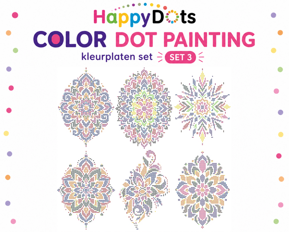 HappyDots Color DOT Painting Mandala Coloring Pages Set