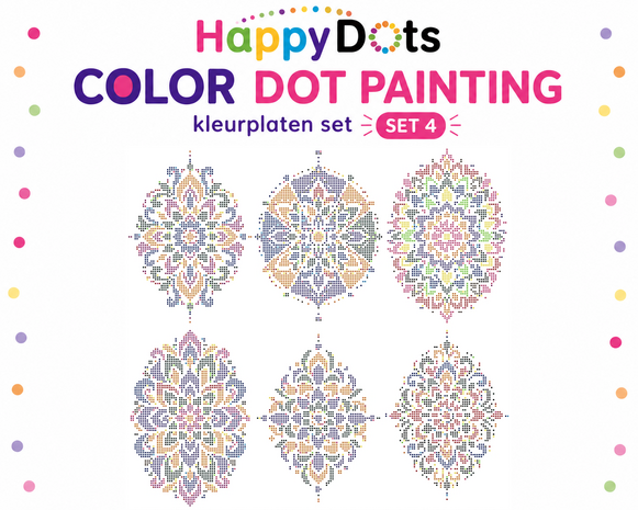 HappyDots Color DOT Painting Mandala Coloring Pages Set