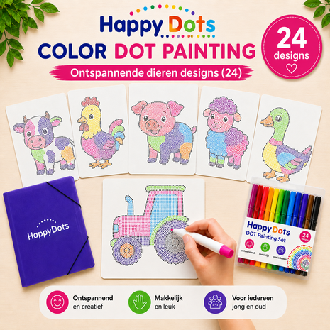 HappyDots Color DOT Painting set Farm animals A4