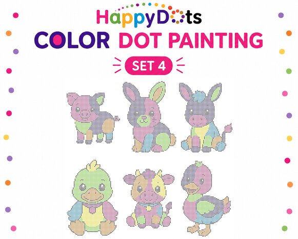 HappyDots Color DOT Painting set Farm animals A4