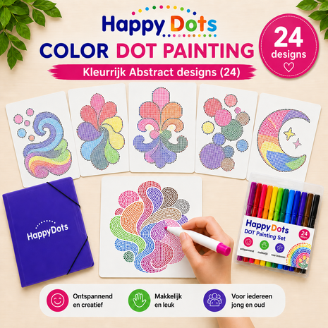 HappyDots Color DOT Painting set Colorful Abstract A4