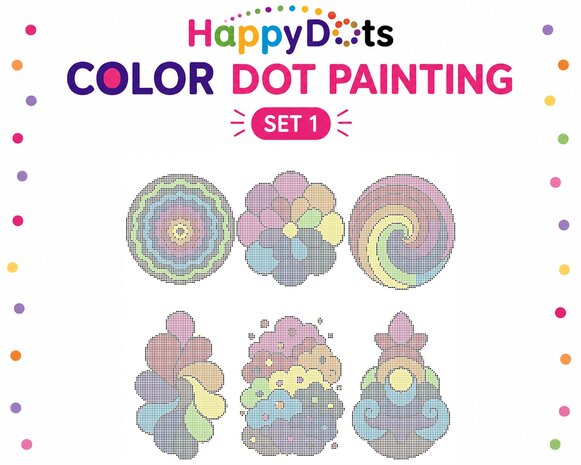 HappyDots Color DOT Painting set Colorful Abstract A4