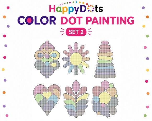 HappyDots Color DOT Painting set Colorful Abstract A4