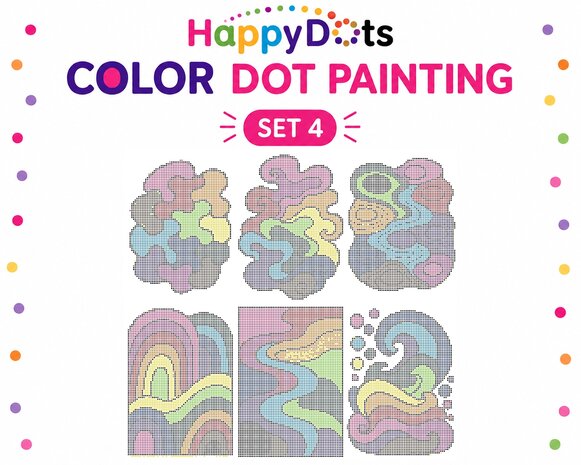 HappyDots Color DOT Painting set Colorful Abstract A4