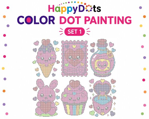 HappyDots Color DOT Painting set Love A4