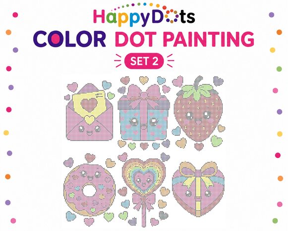 HappyDots Color DOT Painting set Love A4