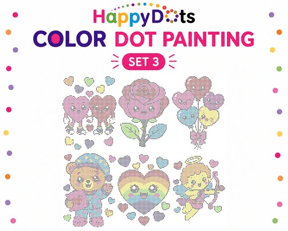 HappyDots Color DOT Painting set Love A4
