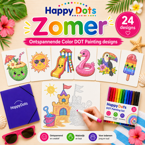 HappyDots Color DOT Painting set Summer A4