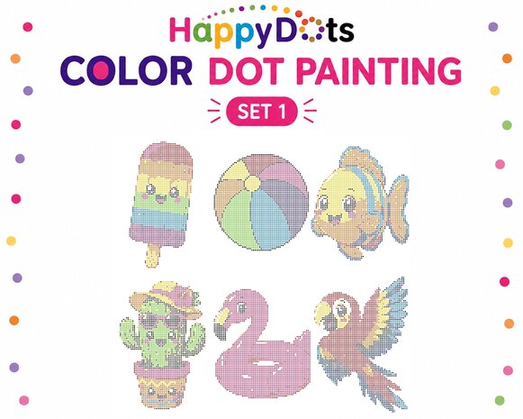 HappyDots Color DOT Painting set Summer A4
