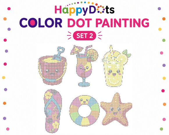 HappyDots Color DOT Painting set Summer A4