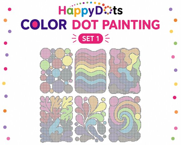 HappyDots Color DOT Painting set Organic Abstract A4