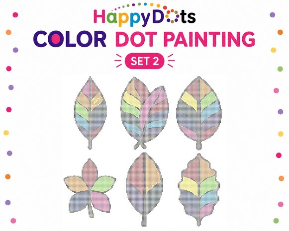 HappyDots Color DOT Painting set Colorful leaves A4