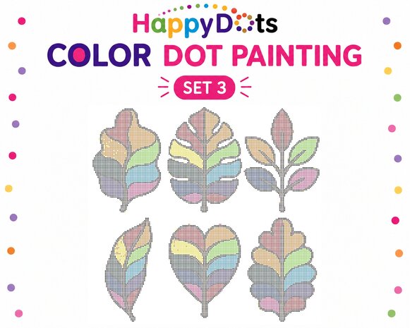 HappyDots Color DOT Painting set Colorful leaves A4