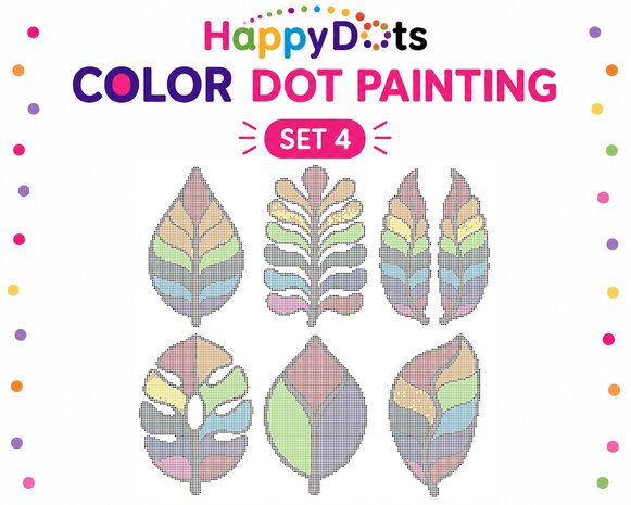 HappyDots Color DOT Painting set Colorful leaves A4