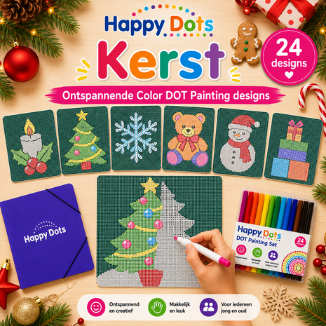 HappyDots Color DOT Painting set Christmas A4